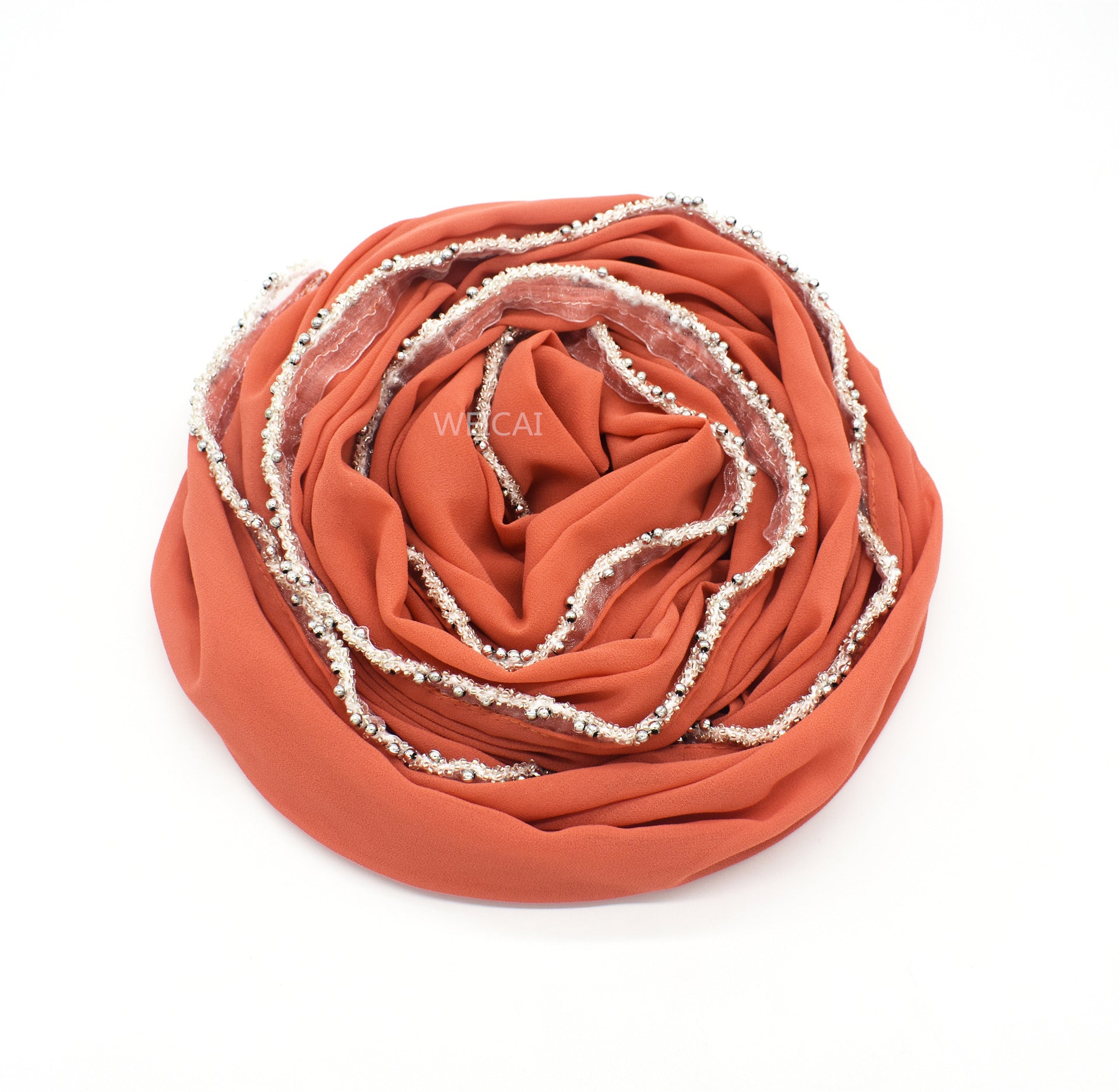 Bubble chiffon jewelry chain solid color chiffon scarf Malaysian headscarf hijab