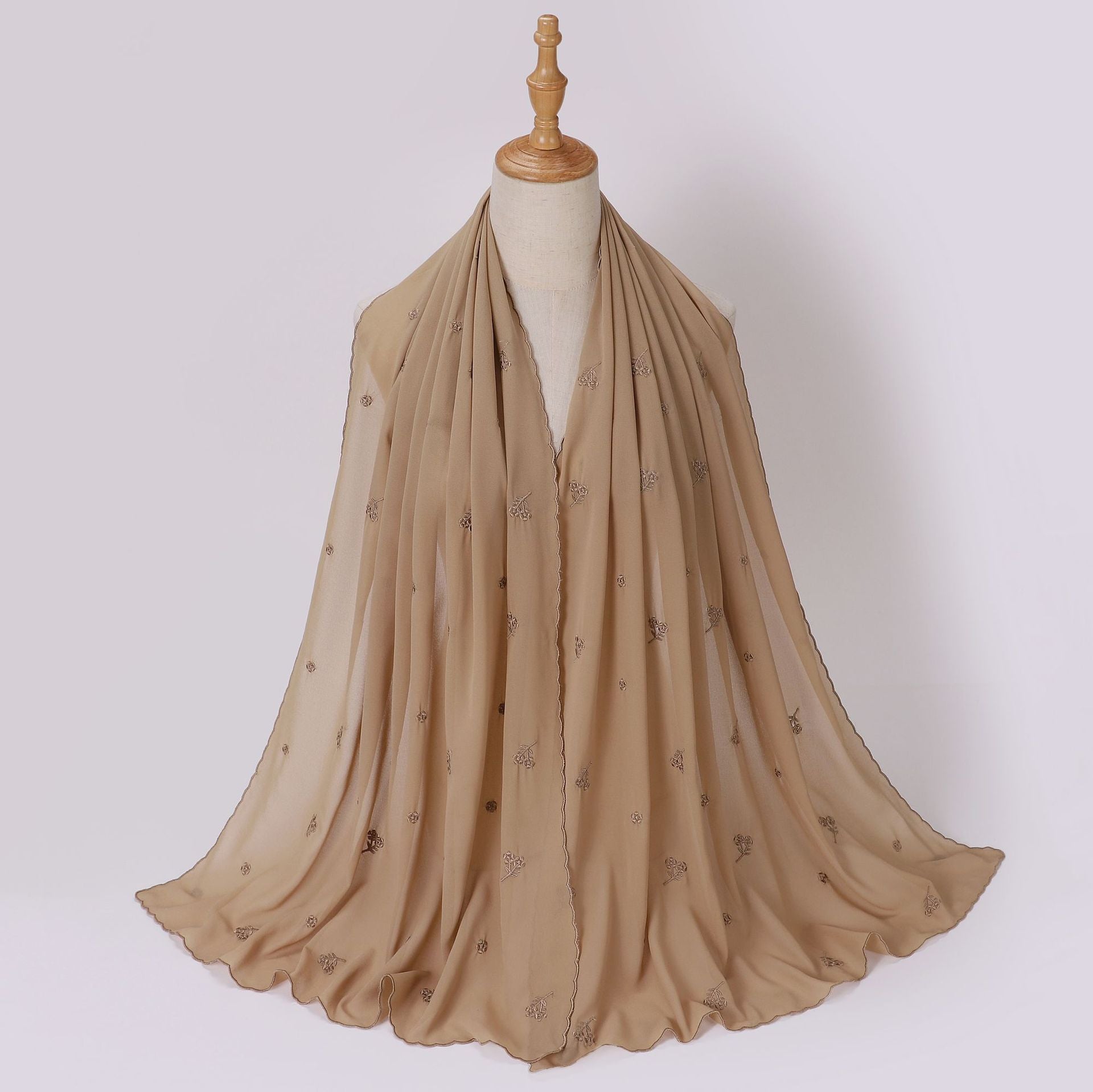 Chiffon embroidered scarf embroidered  Malaysian headscarf Middle East Africa hijab