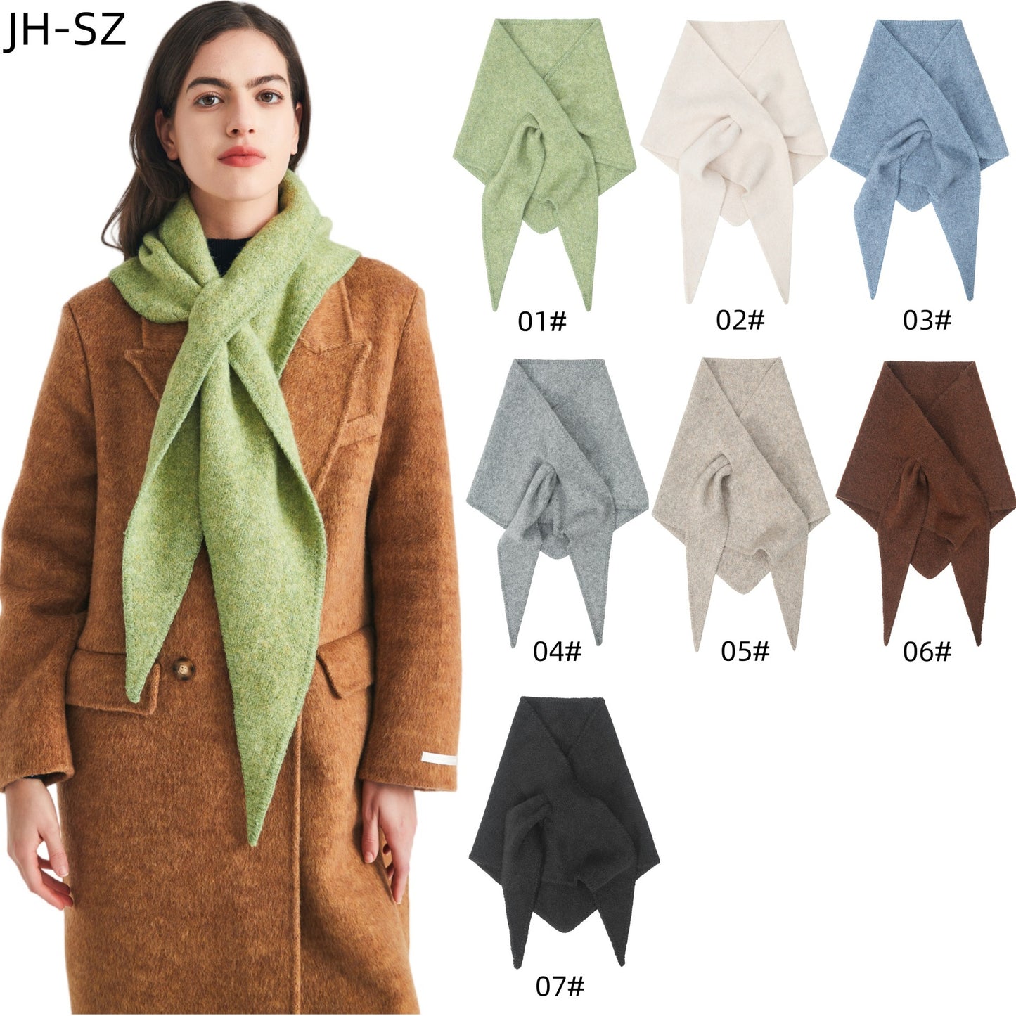 2025 new autumn and winter Korean version wool knitted triangle scarf shawl scarf