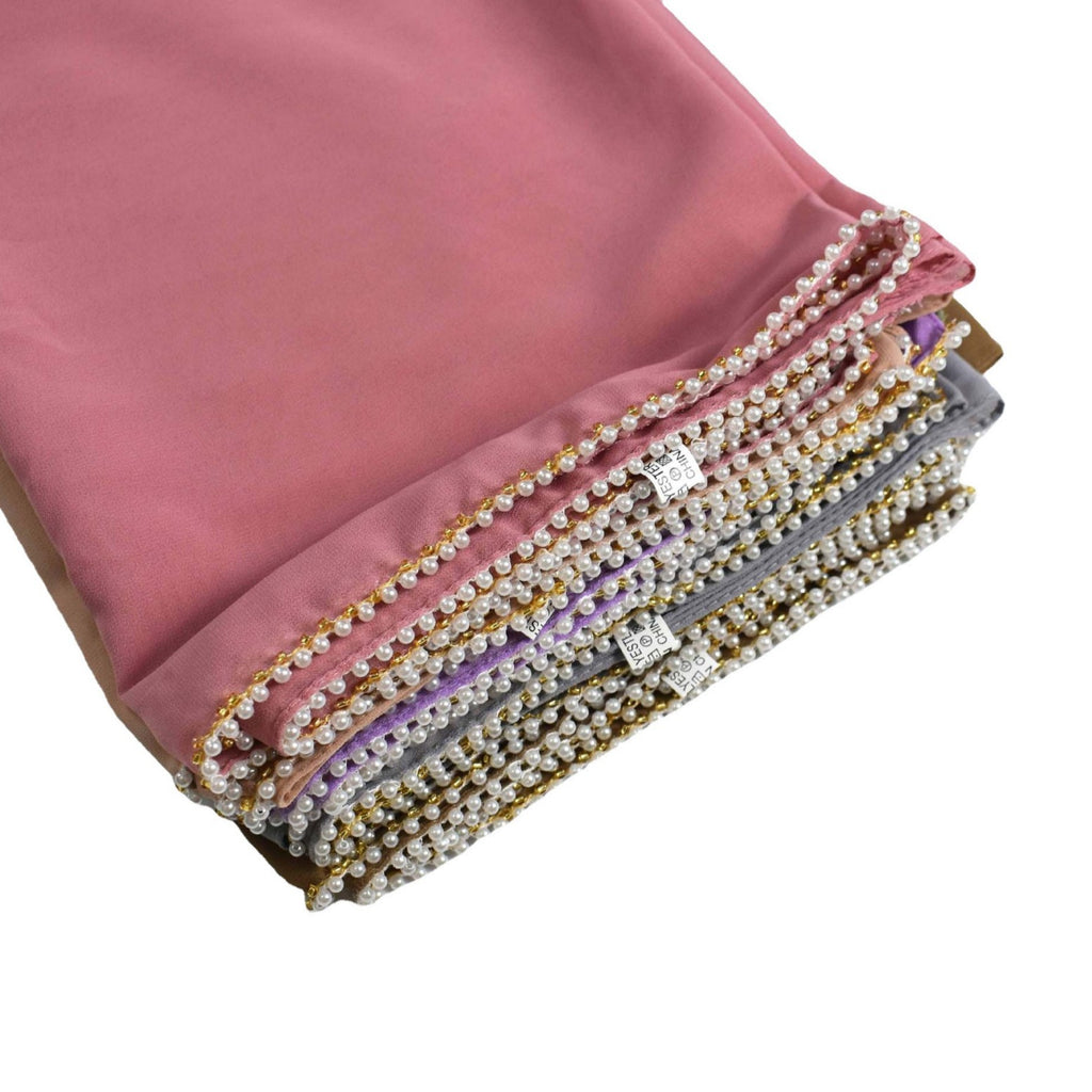 New pearl chiffon beaded scarf Malaysia headscarf Middle East Africa hijab