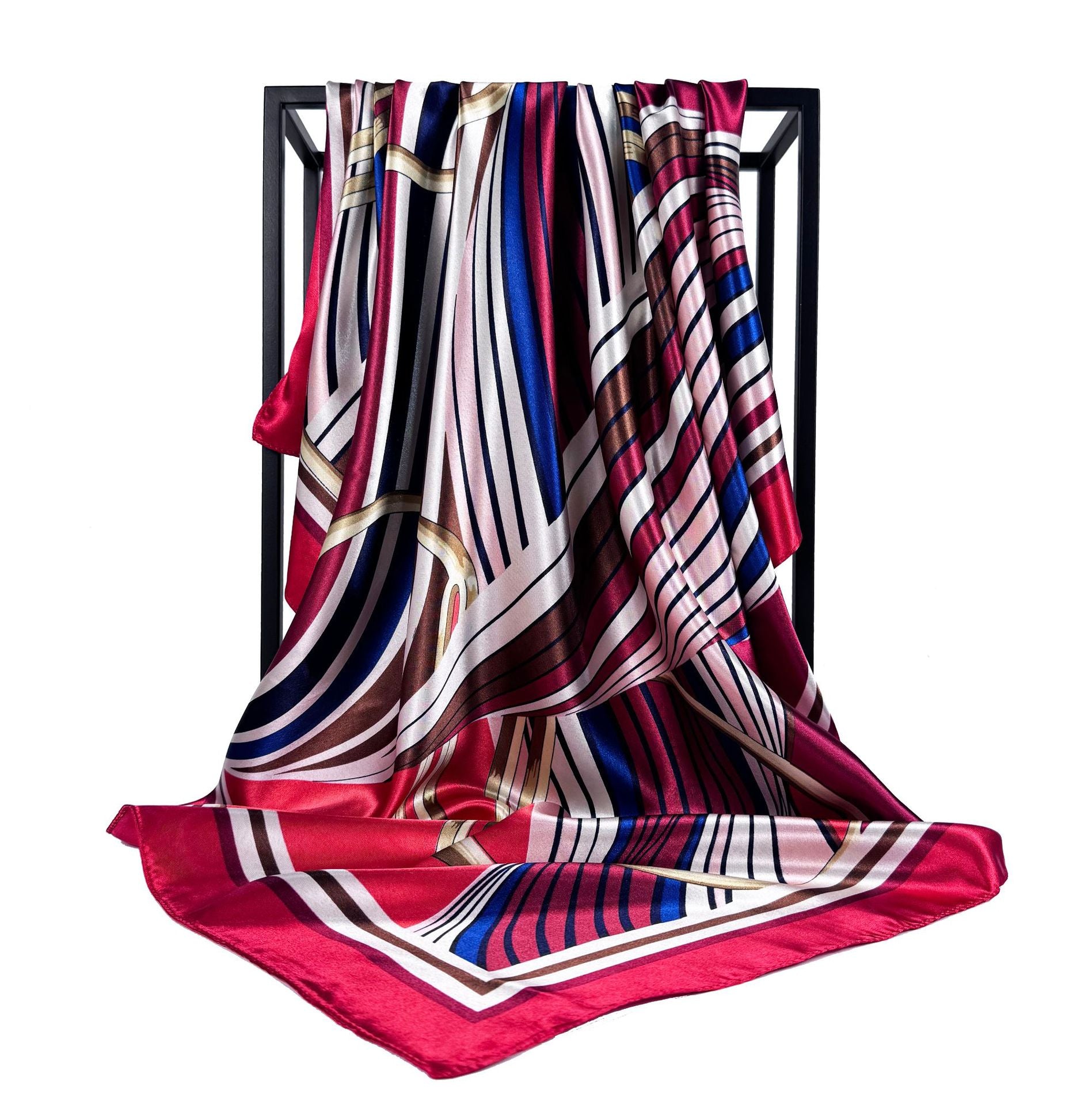 European and American fashion leopard print silk scarf, imitation silk satin 90 square scarf, Indonesian national women's head scarf