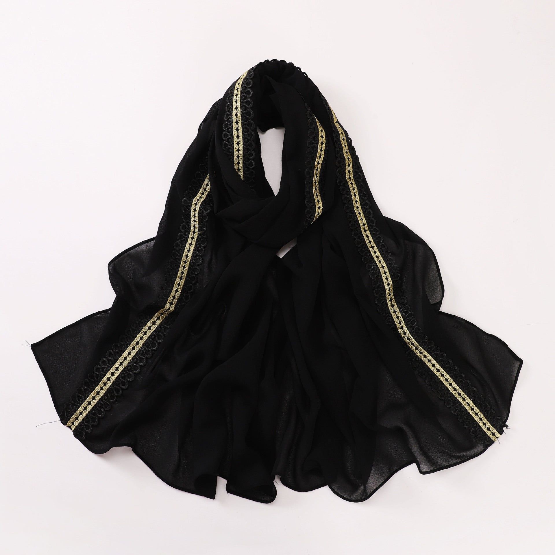 New pearl chiffon color lace long towel, yarn towel, Middle East, Africa, Malaysia, Indonesia headscarf