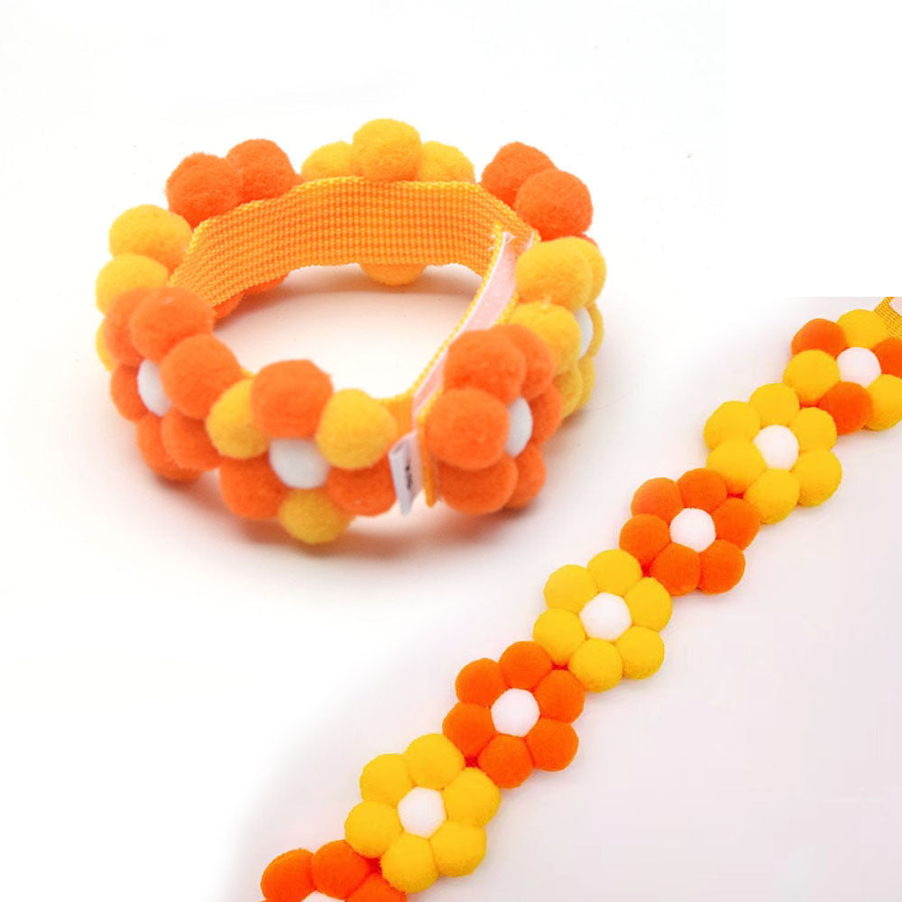 Rainbow Pet Collar Big Dog Neck Circle Shiba Inu Adjustable Hairball Collar Cat Scarf