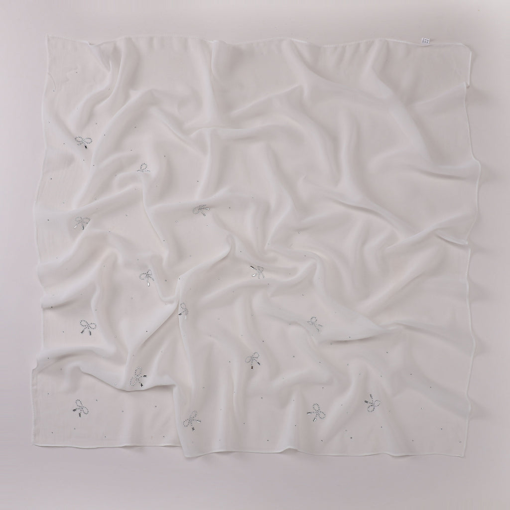 Simple solid color hot diamond pearl chiffon square scarf fashion scarf 90CM