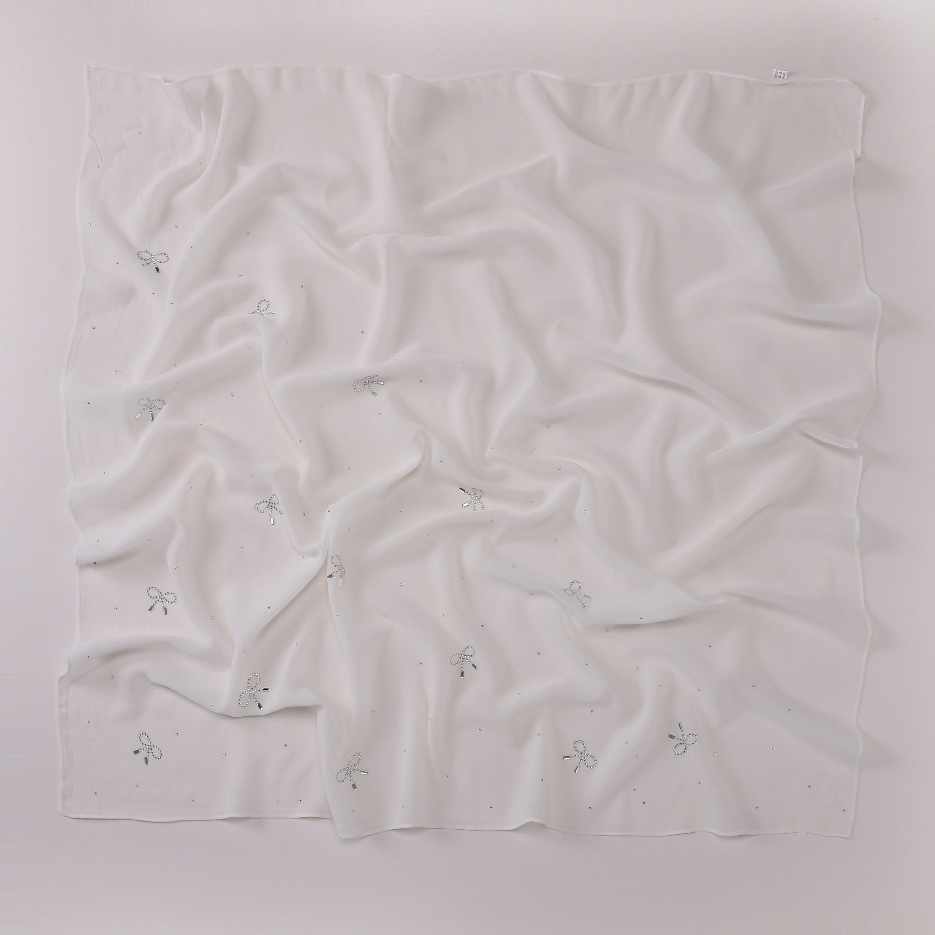 Simple solid color hot diamond pearl chiffon square scarf fashion scarf 90CM