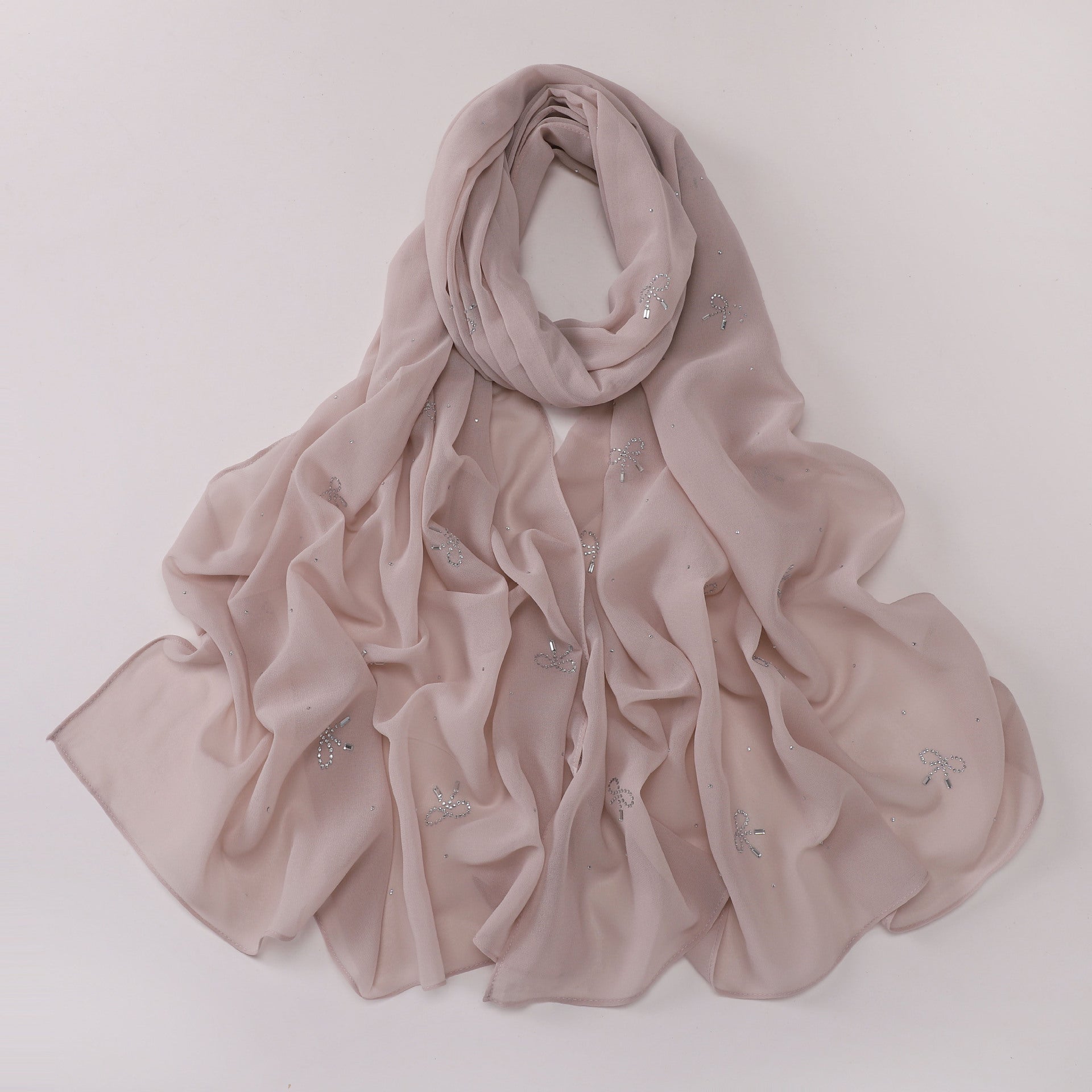 New Pearl Chiffon Muslim Hot Diamond Long Middle East Headscarf
