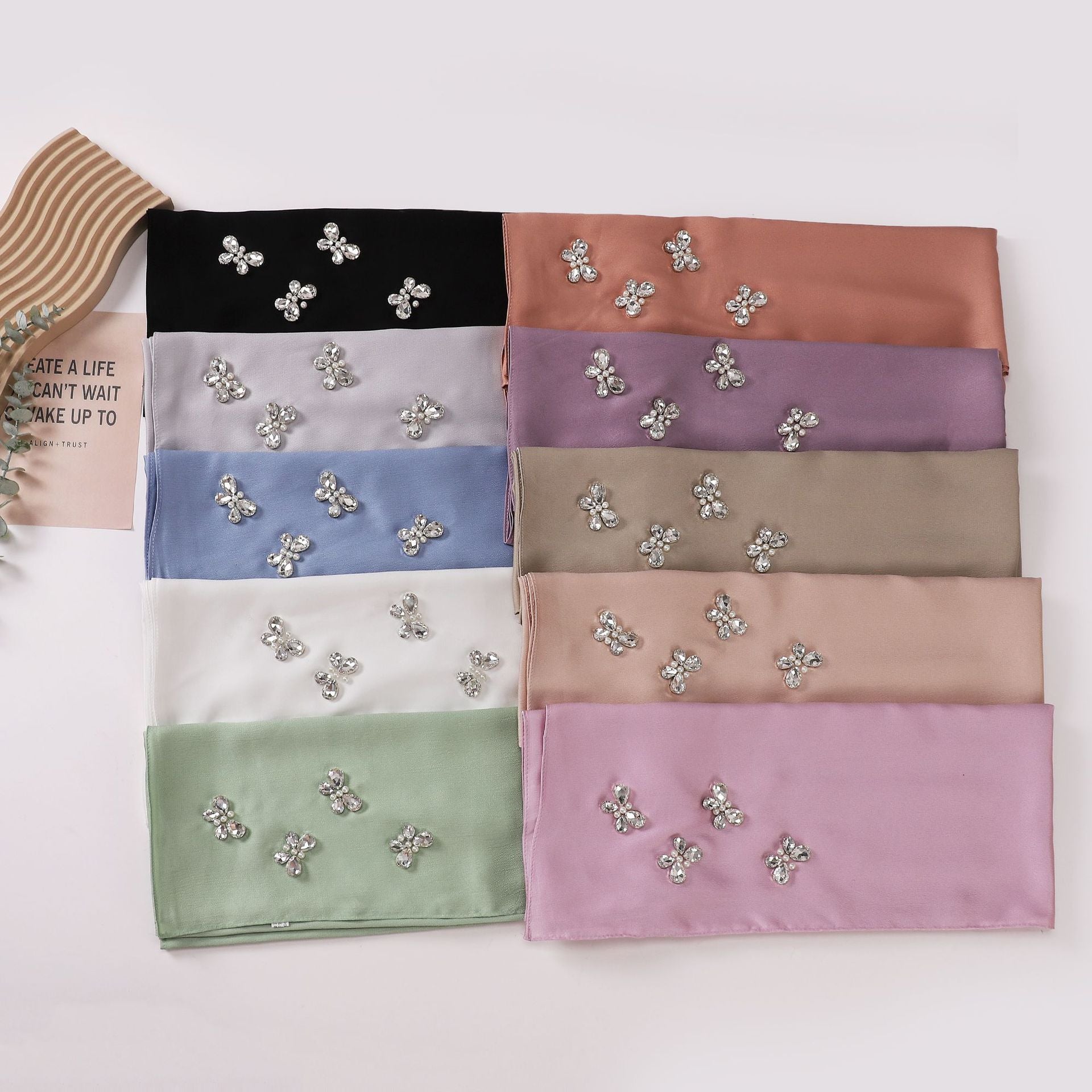 New bubble chiffon butterfly rhinestone scarf yarn South East Asia Malay headscarf hijab