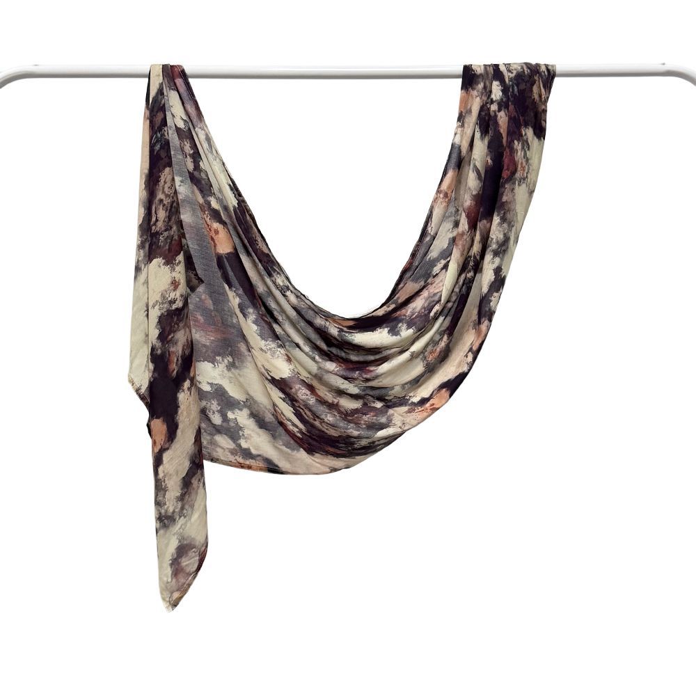 Modal cotton Jersey headscarf marble pattern digital print scarf ethnic Muslim shawl headscarf