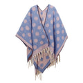 Shawl new European and American autumn and winter circle yarn imitation mohair thickened jacquard cross shawl