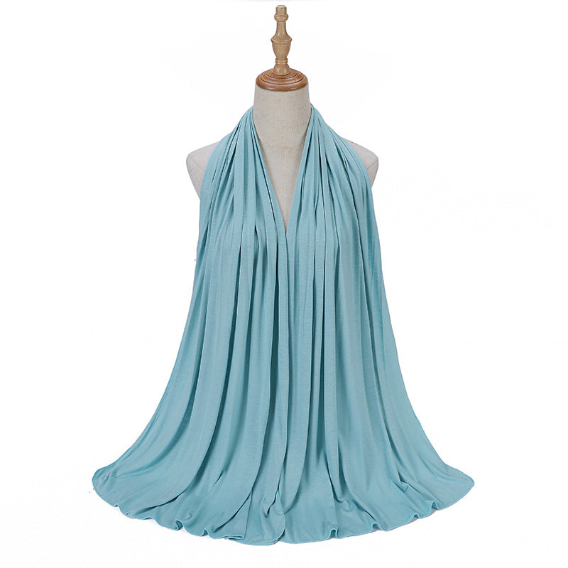 New Solid Color Jersey Hijab Women Plain Color Jesey Scarf Mercerized Cotton Headscarf