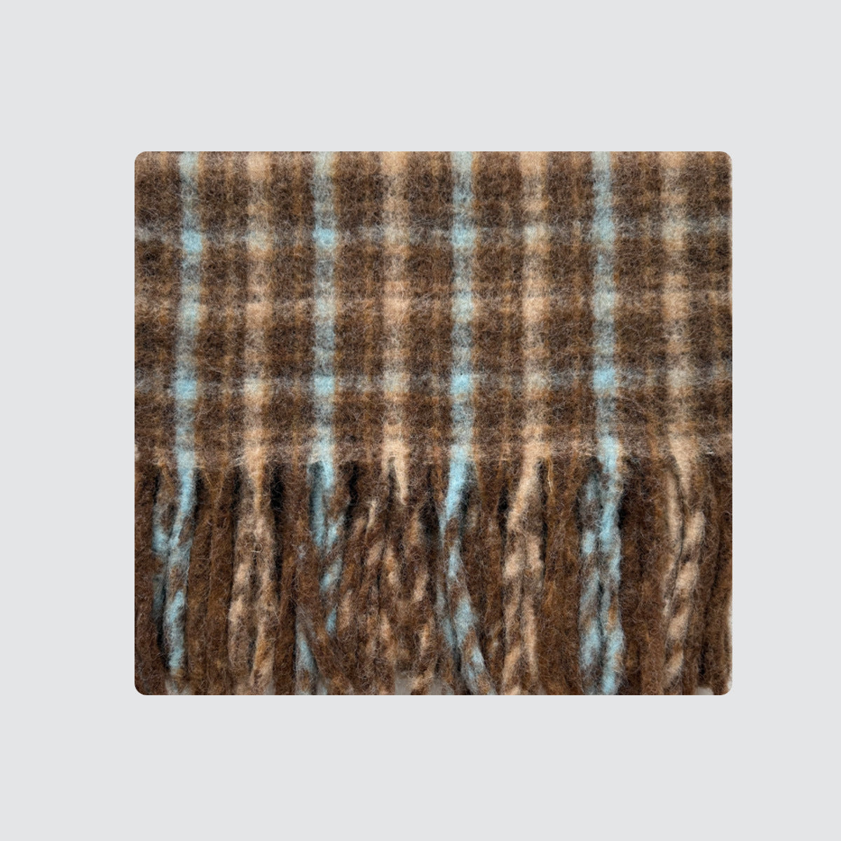 Wool blended coarse tassel plaid scarf women's autumn and winter increase lazy style Korean color matching shawl scarf