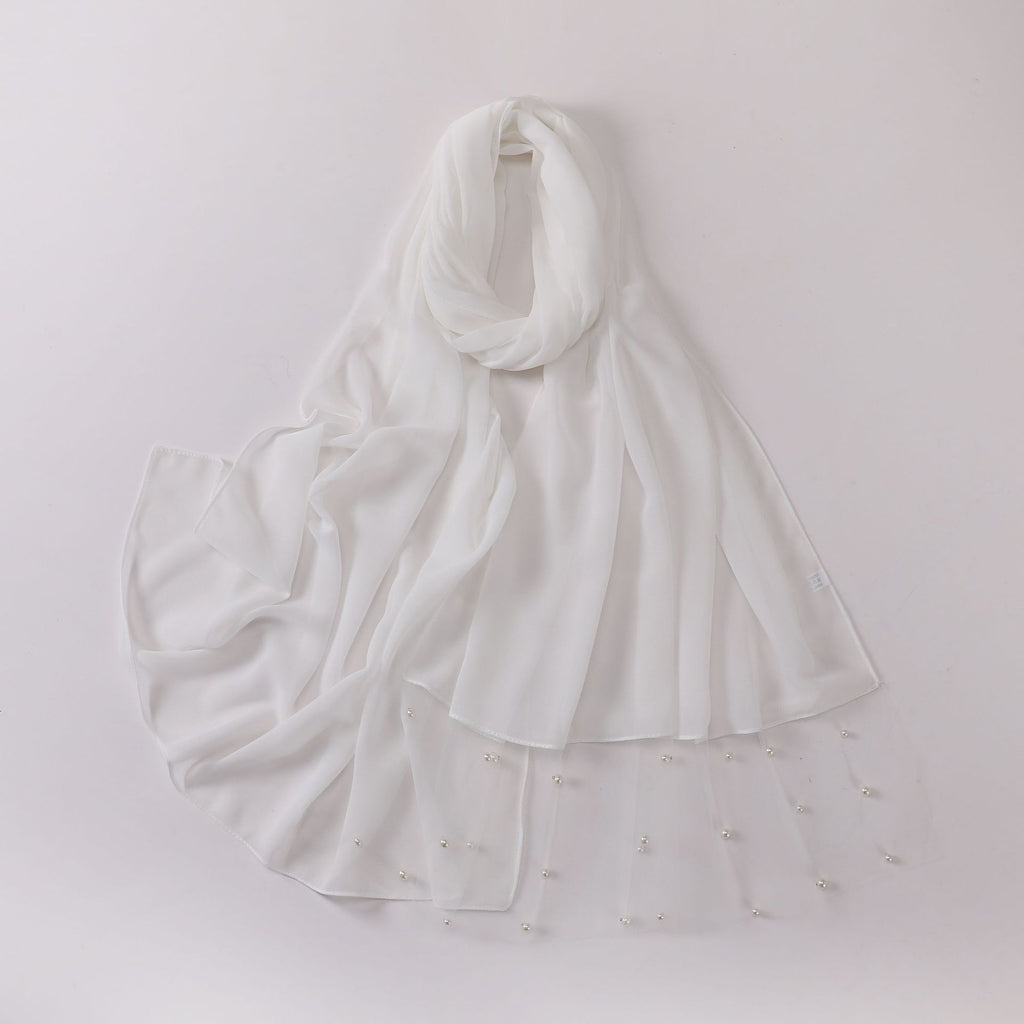 Pearl Chiffon Lace Edge Square Scarf Middle East Africa Headscarf Malaysia Indonesia Hijab