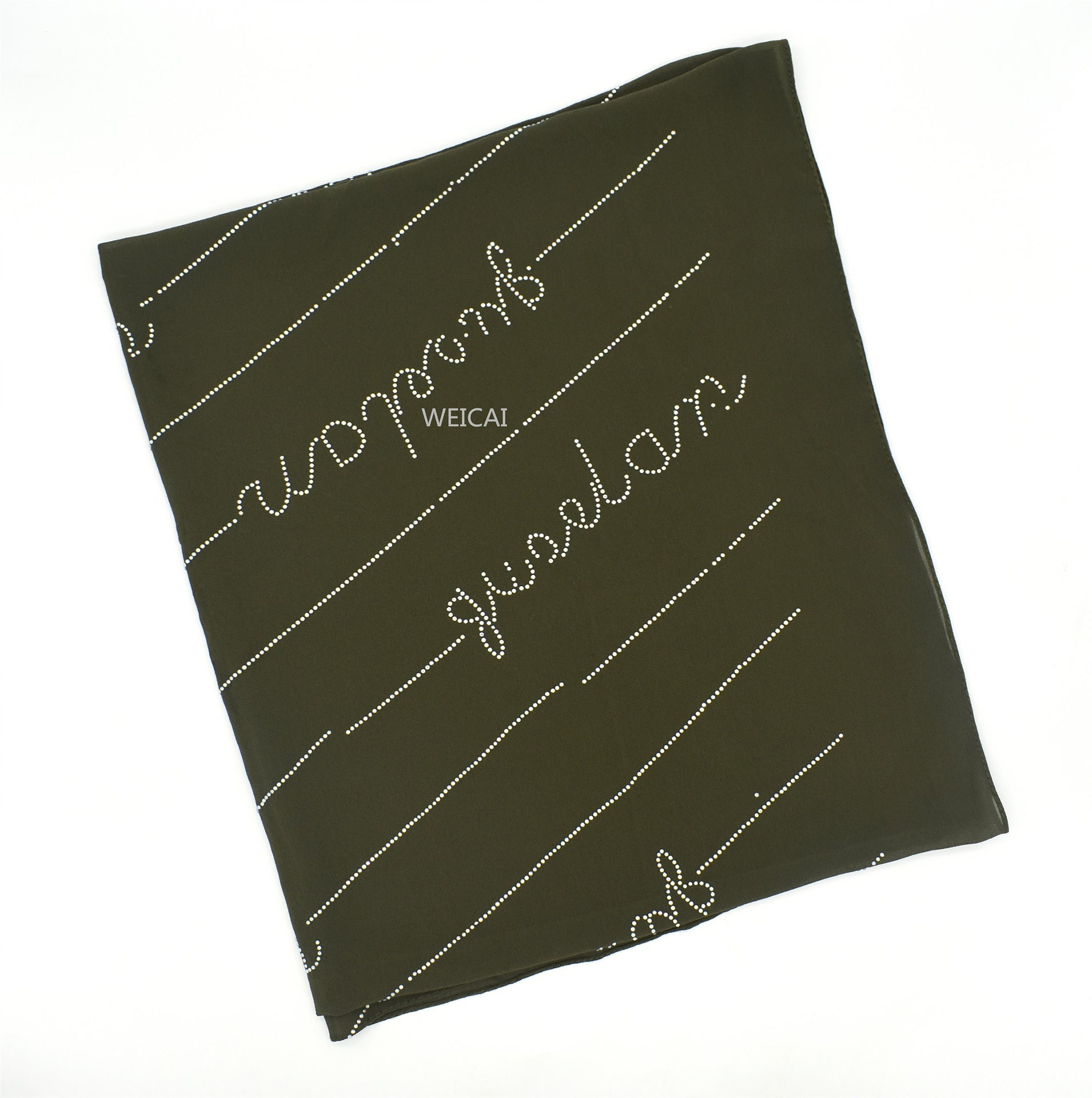 New Solid Color Pearl Chiffon Long Hot Diamond Alphabet Ethnic Scarf Women Shawl