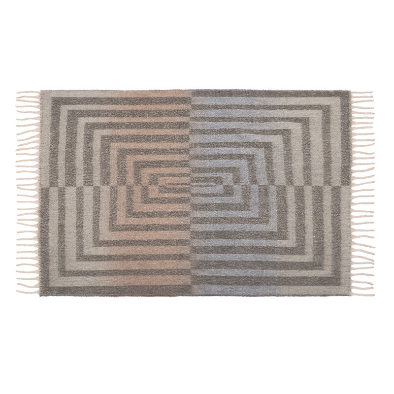 Blanket new European and American autumn and winter imitation mohair thickened striped large shawl jacquard blanket