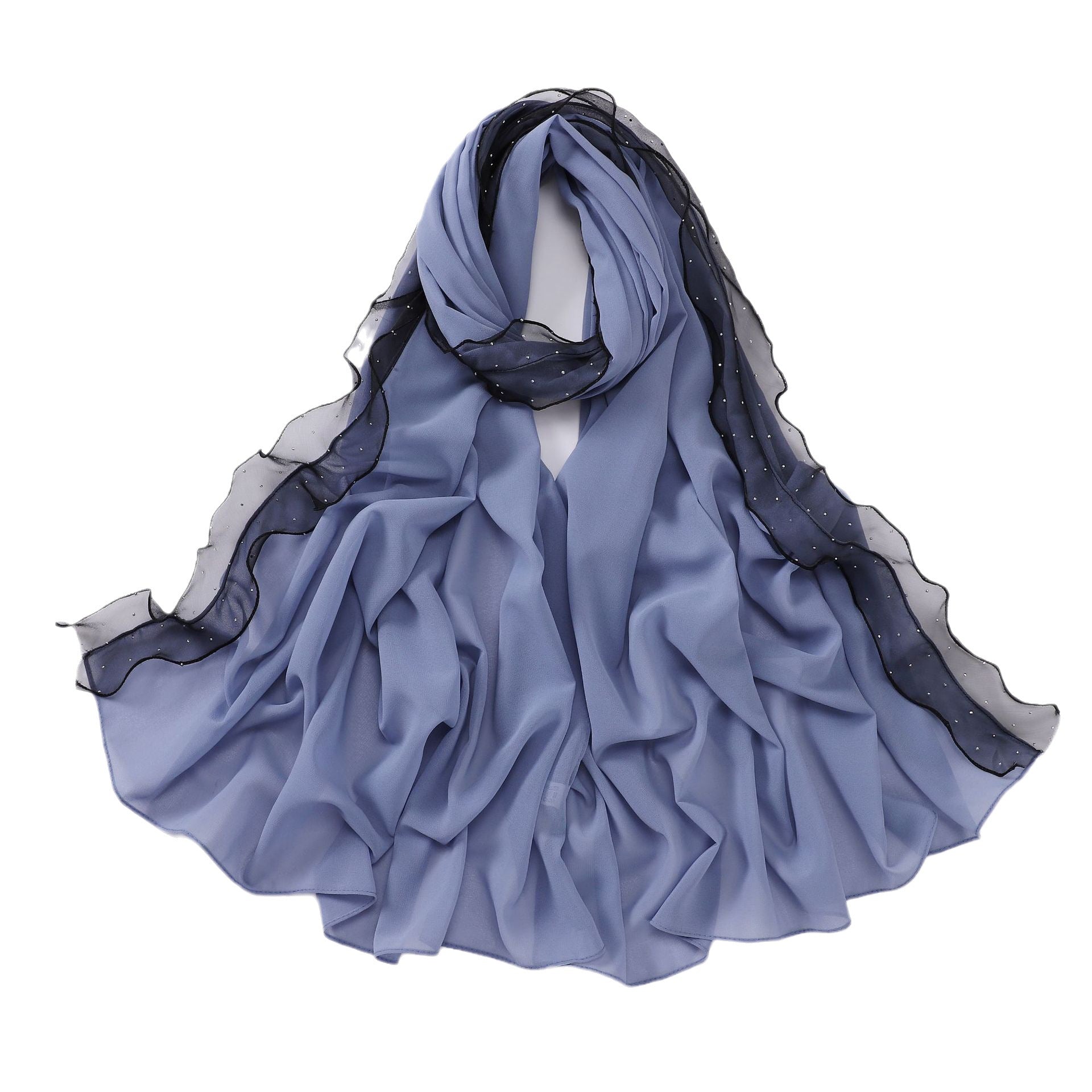 New Pearl Chiffon Hot Diamond Lace Ribbon Scarf  Malaysian, Middle Eastern, Headscarf