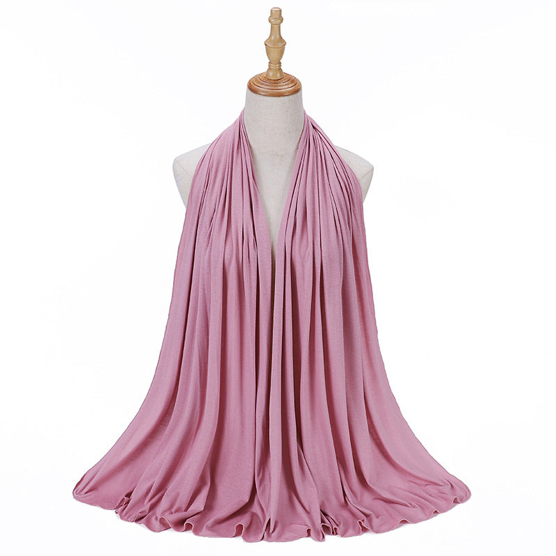 New Solid Color Jersey Hijab Women Plain Color Jesey Scarf Mercerized Cotton Headscarf