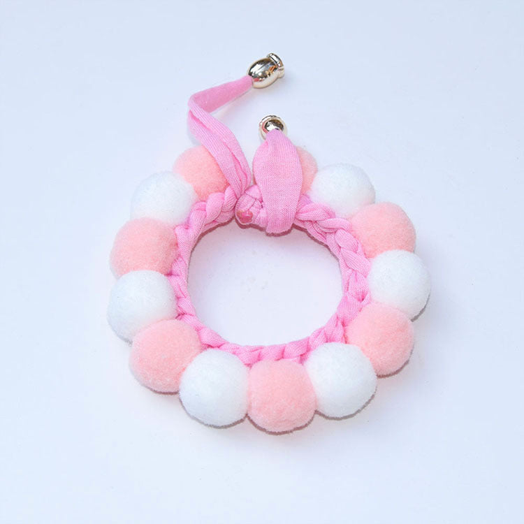 Popular pet supplies hand-woven hairball adjustable Christmas cat dog scarf pet collar
