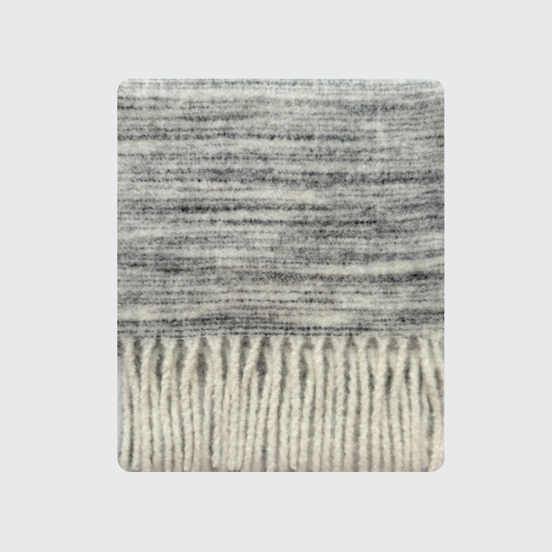 Scarf containing wool gradual change women's winter niche segment dye soft Korean brushed soft fringed wool scarf