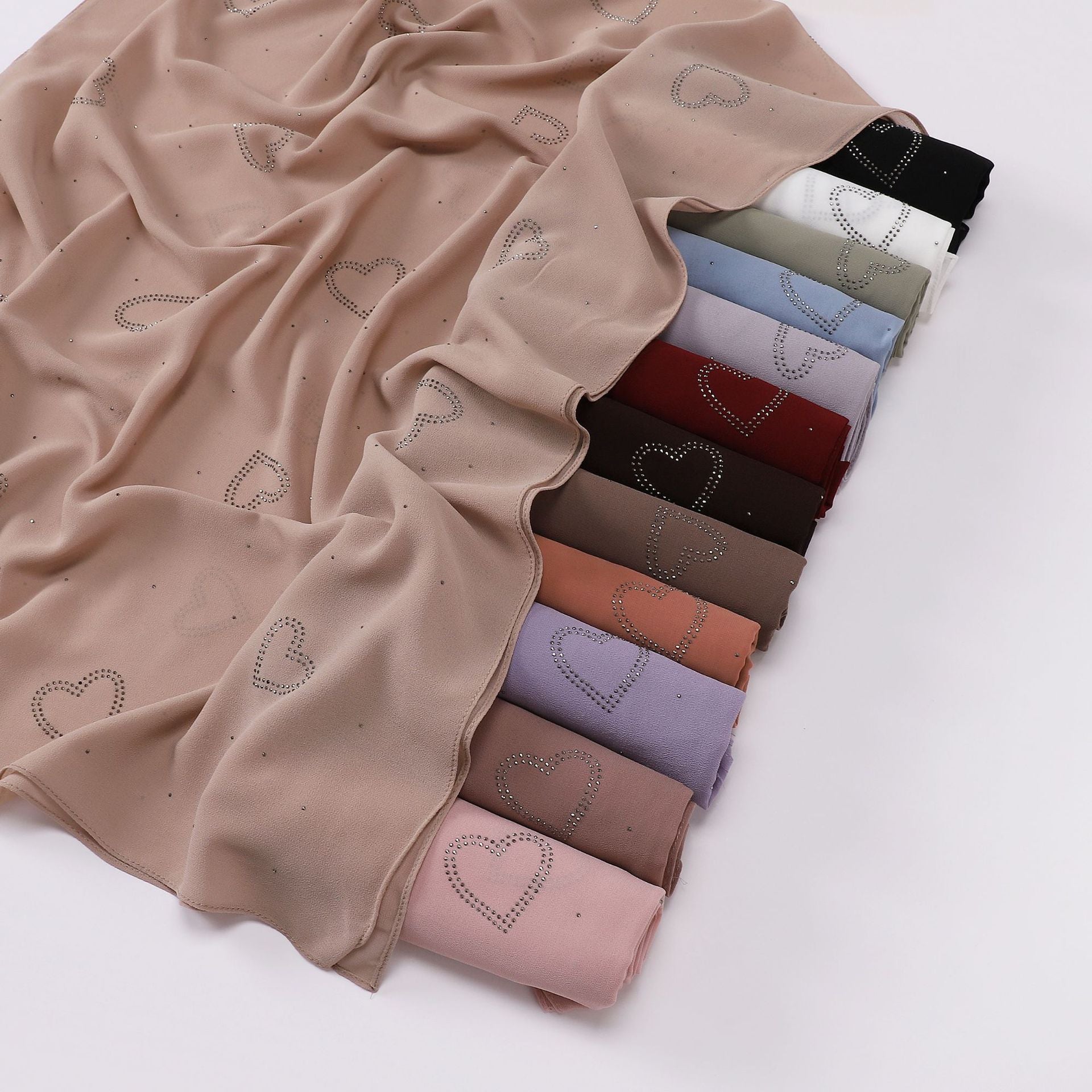 New chiffon high quality love star hot diamond Hijab South East Asia headscarf