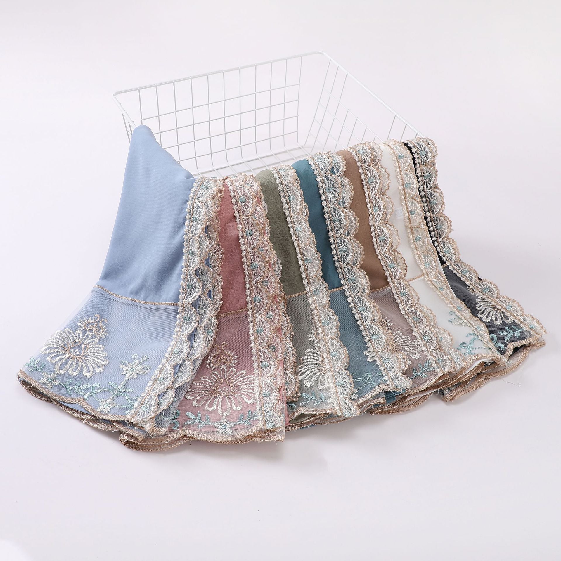 New chiffon color lace L-shaped long scarf  scarf Middle East and Africa headscarf hijab