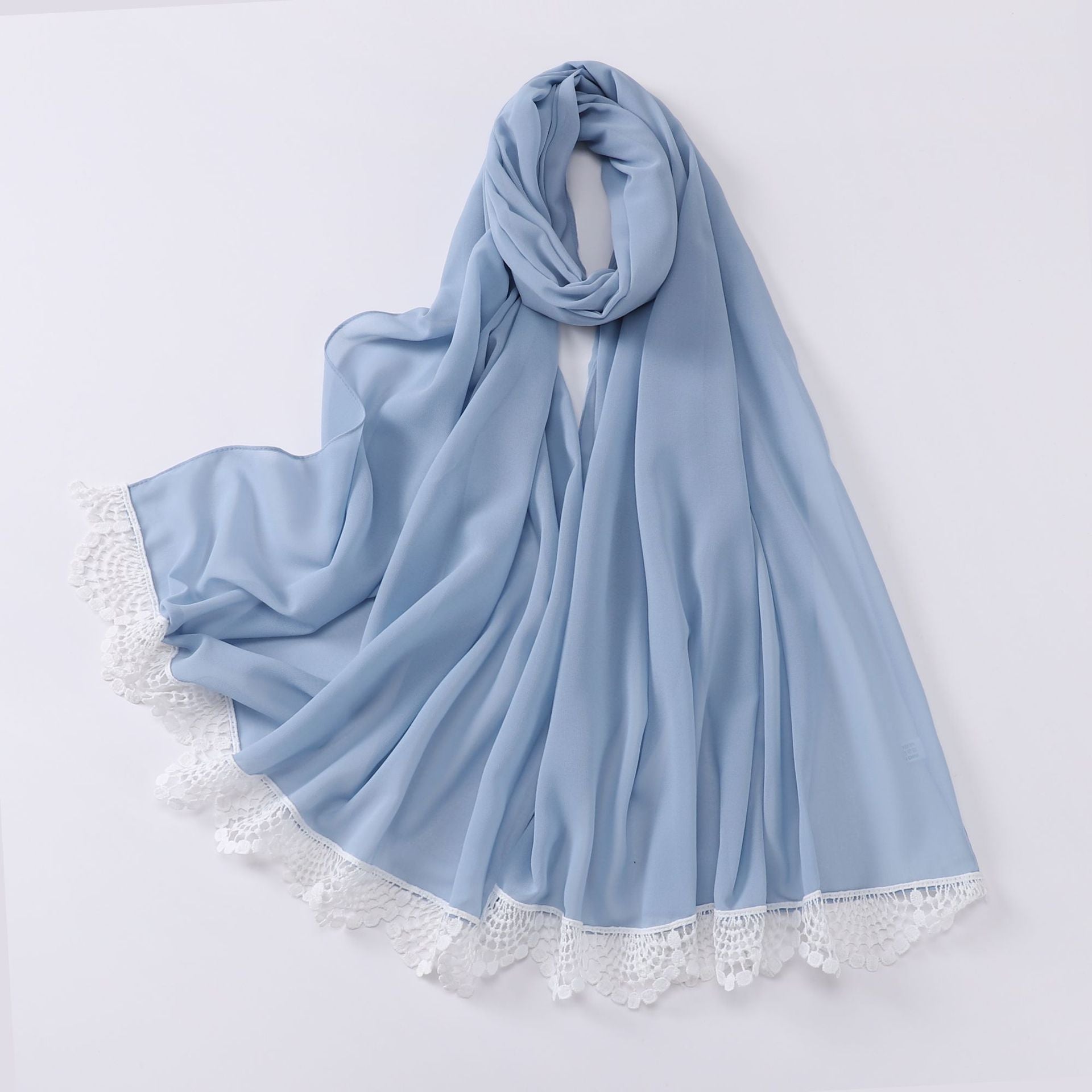 New solid color pearl chiffon lace scarf Middle Eastern headscarf  scarf Malaysia
