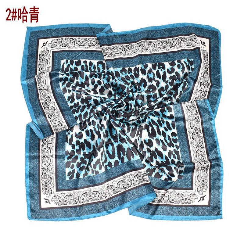 Fashion leopard print cashew pattern print 90 satin large square scarf, headscarf, scarf