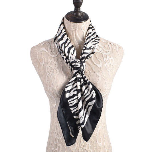 European and American fashion new simple 90cm-satin zebra pattern large square scarf silk scarf scarf