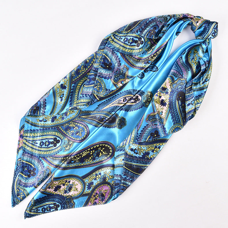 New Fashion Retro Cashew Nut Pattern Printing 90 * 90 Satin Large Square Scarf Silk Scarf