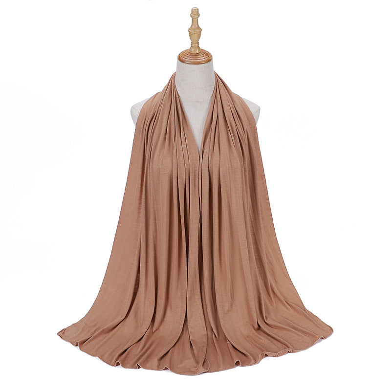New Solid Color Jersey Hijab Women Plain Color Jesey Scarf Mercerized Cotton Headscarf