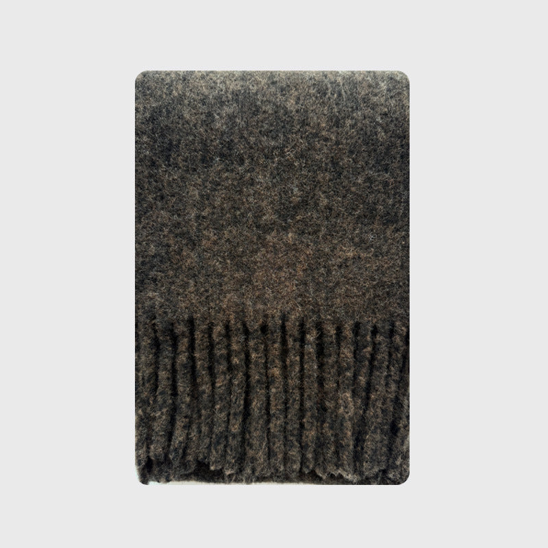 82% Duncan wool clip flower solid color scarf women's winter Korean atmosphere thickened fringed shawl scarf