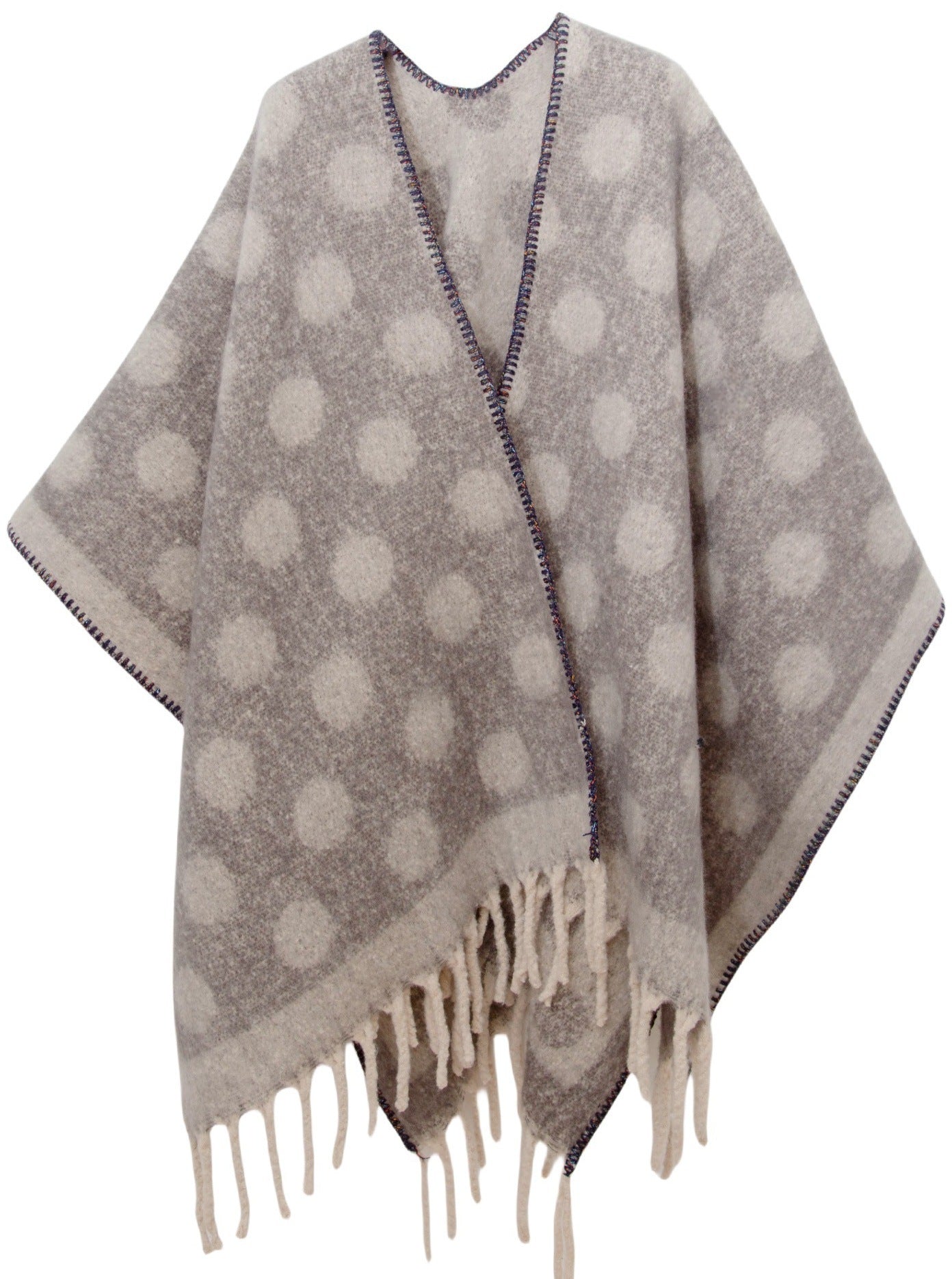 Shawl new European and American autumn and winter circle yarn imitation mohair thickened jacquard cross shawl