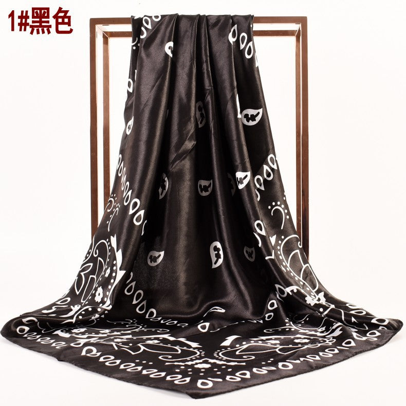 New fashion 90cm satin cashew flower square scarf silk scarf, paisley scarf scarf