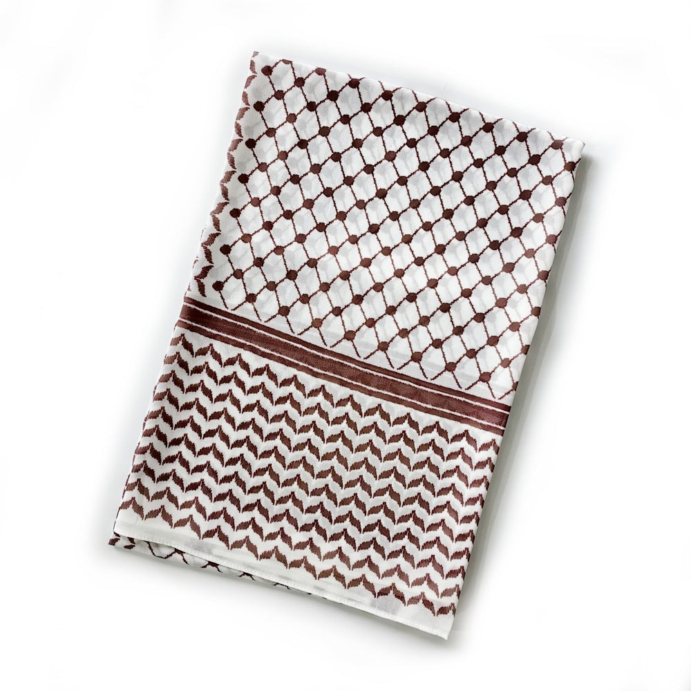Cross-border New Chiffon Printed Plaid Headscarf Dubai Palestine Turkey Middle East Headscarf Arabian Scarf