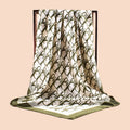 Spring New Fashionable Versatile Shawl Simulation Silk Letter Printing Silk Scarf Head Scarf 90cm-color Square Scarf