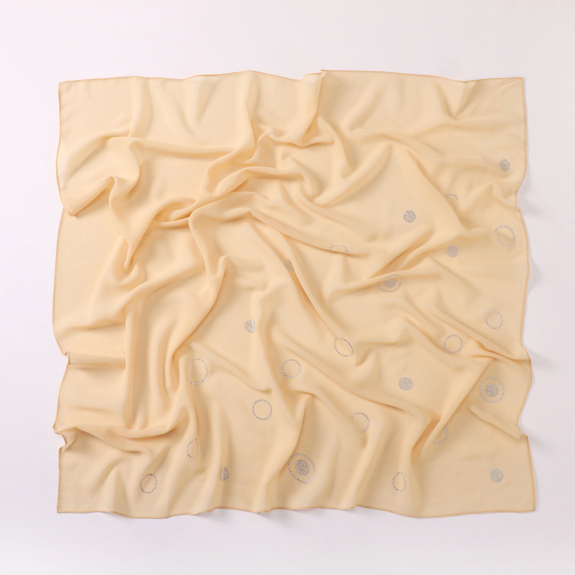 New Pearl Chiffon Circle Hot Diamond 90cm Square Scarf Malaysia Indonesia