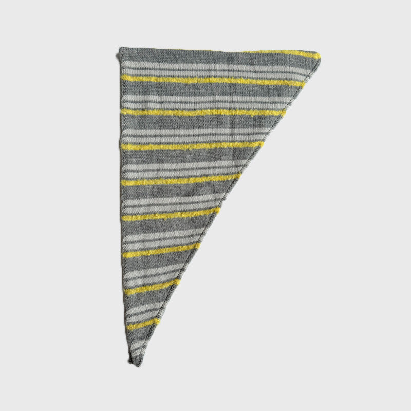 Designer wool blended cotton striped triangle scarf female cute fun knitted small scarf Korean scarf