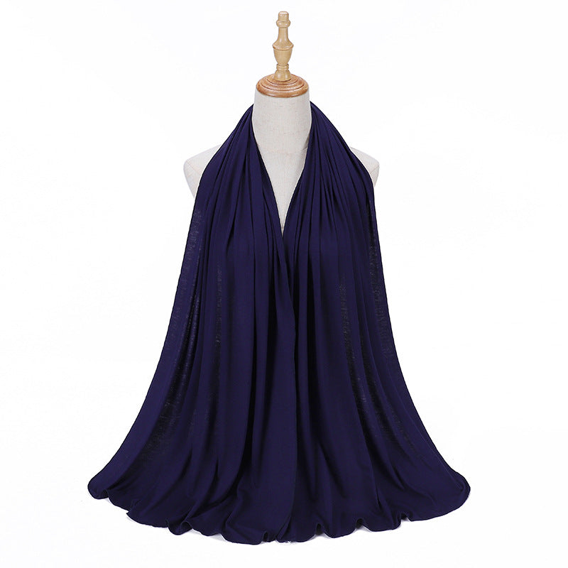 New Solid Color Jersey Hijab Women Plain Color Jesey Scarf Mercerized Cotton Headscarf