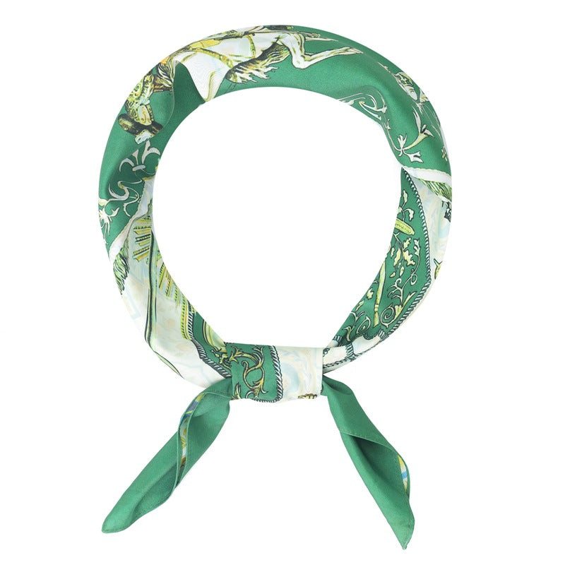 2025 new spring, summer and autumn thin headscarf double-sided printed silk scarf square scarf