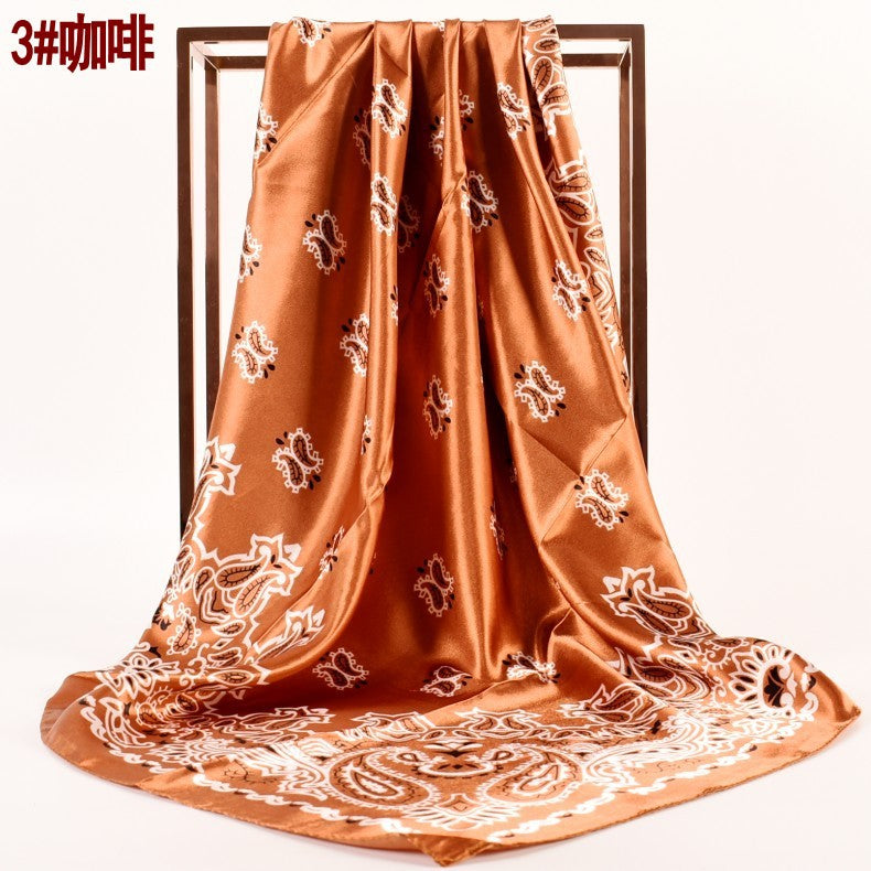 New fashion 90cm satin cashew flower square scarf silk scarf, paisley scarf scarf