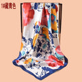 New 90cm-satin large flower sun flower printing square scarf with sunscreen, bag head silk scarf decoration, scarf