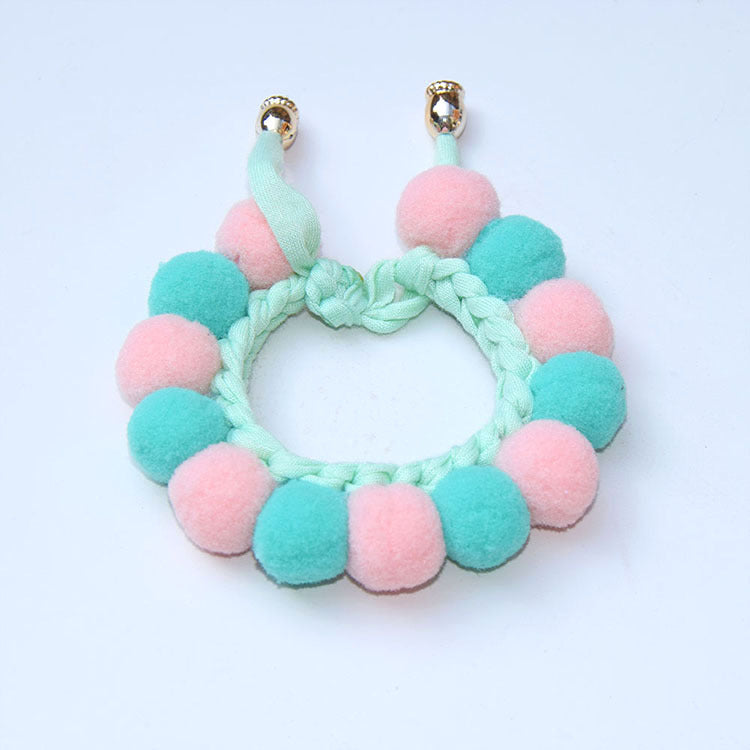 Popular pet supplies hand-woven hairball adjustable Christmas cat dog scarf pet collar