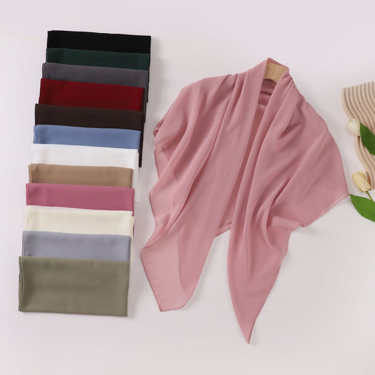75D pearl chiffon square scarf Middle East headscarf gauze Malaysia Saudi Arabia Dubai cover 110 * 110cm