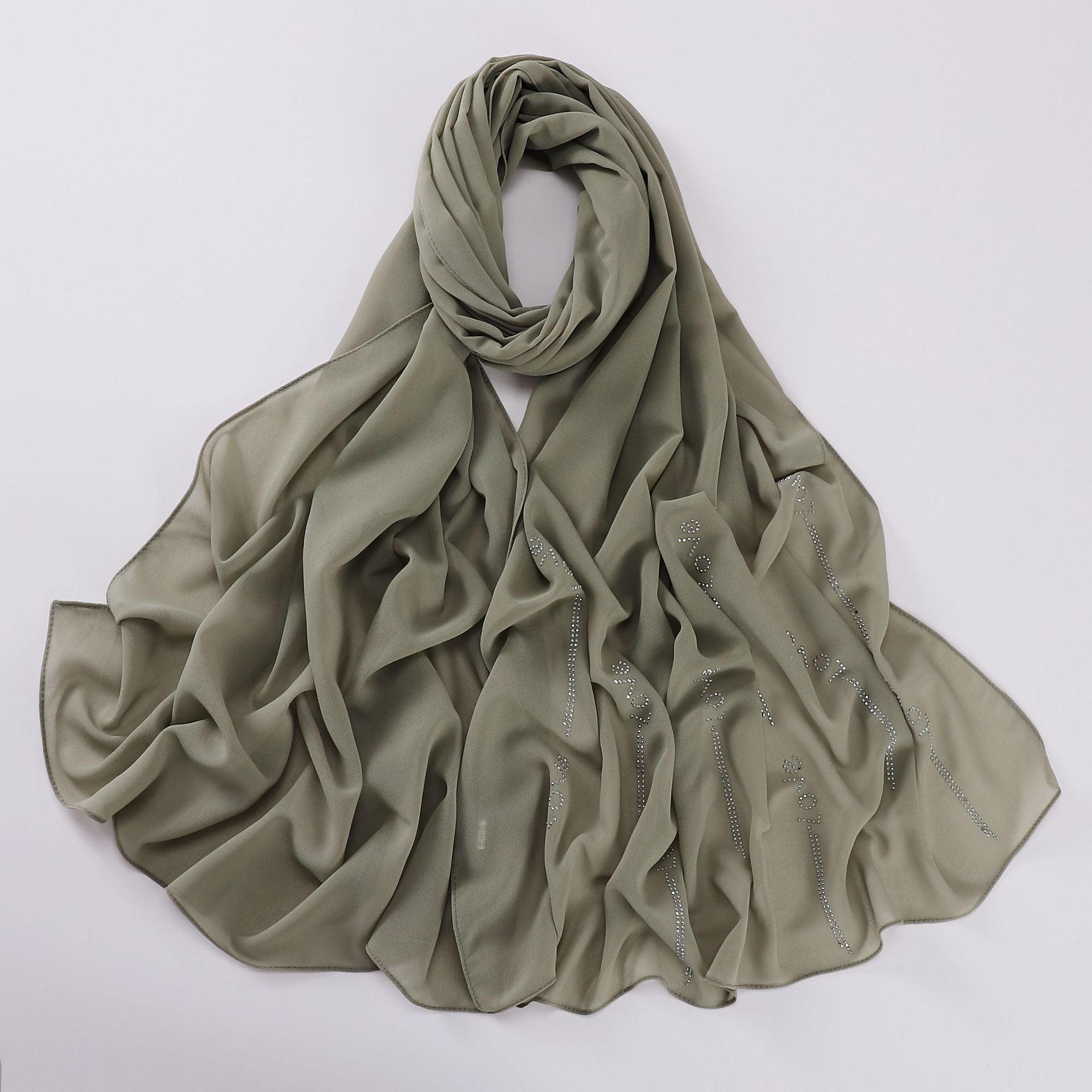 New pearl chiffon scarf hot diamond scarf Middle East Africa headscarf hijab