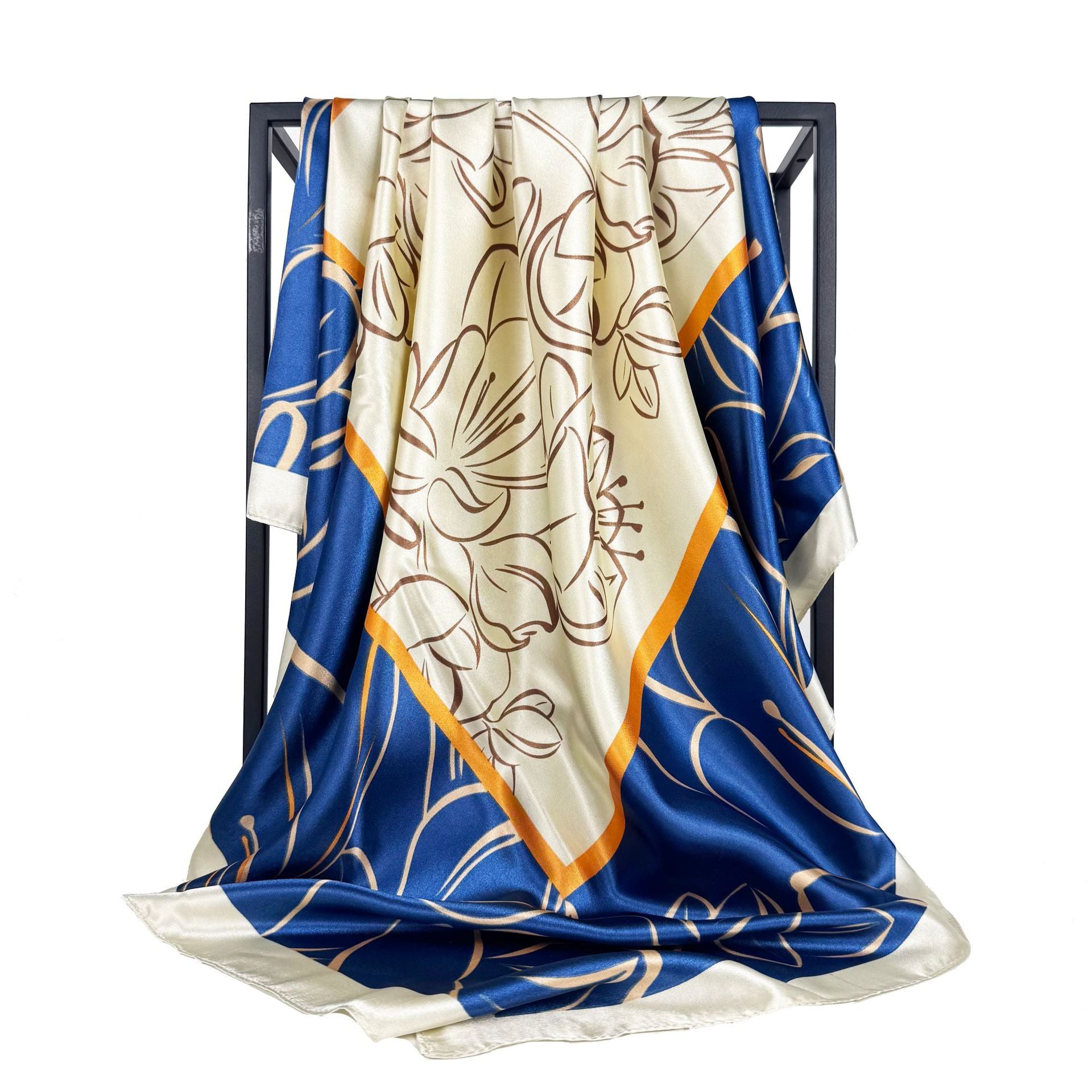 simple and elegant large polka dot printed silk scarf 90cm large square scarf, women's headscarf, yarn scarf.