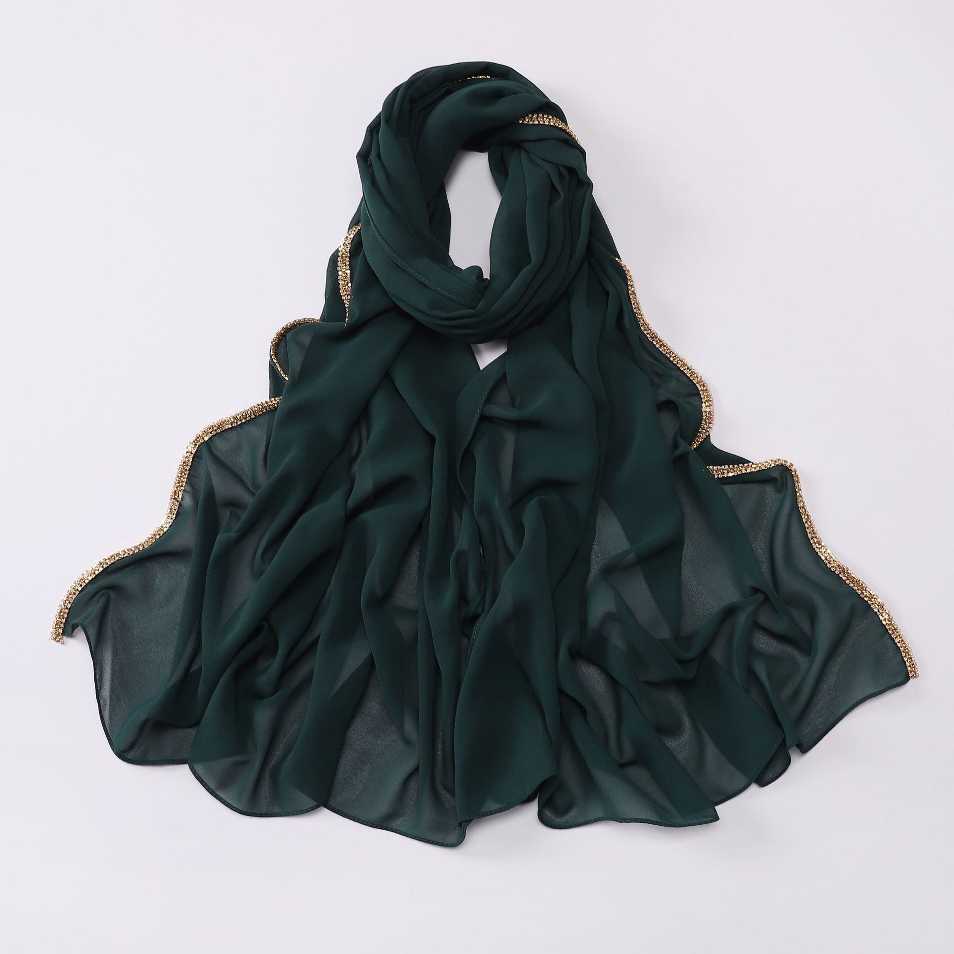 New copper bottom bright diamond chiffon scarf yarn Middle East Africa headscarf Malay headscarf