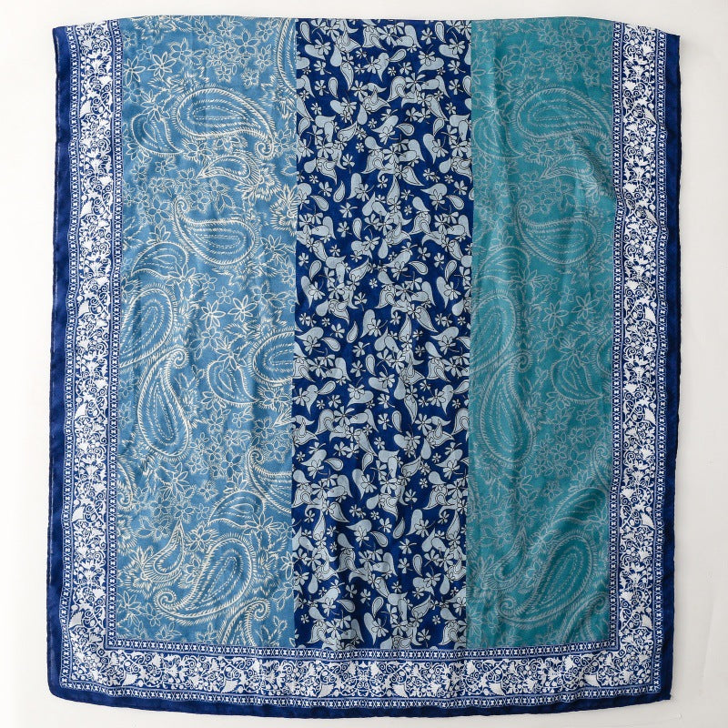 Scarf Fashion Cashew Paisley Printed Silk Scarf Long Travel Holiday Shawl Women