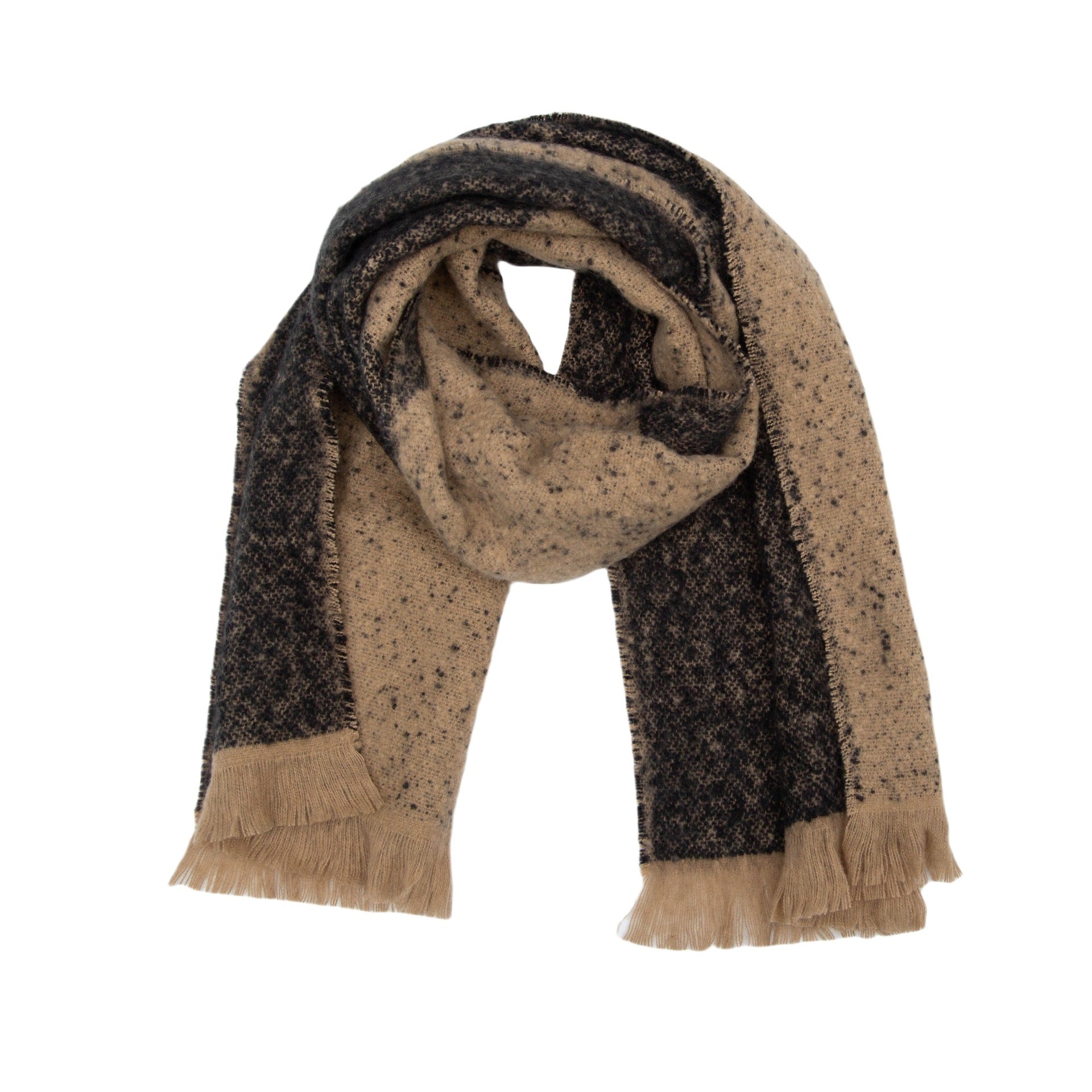 Europe, America, autumn and winter new circle sand jacquard color matching fringed scarf women's thickened shawl