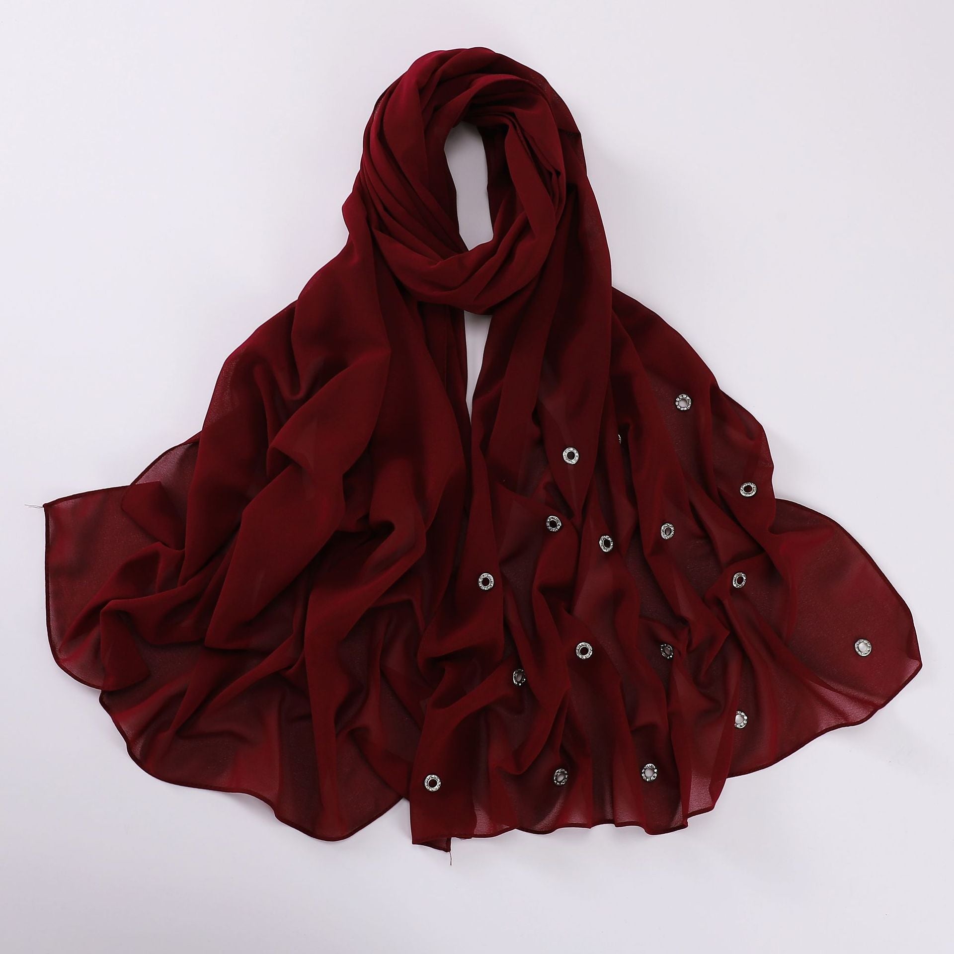 New pearl chiffon single head diamond scarf Middle East and Africa headscarf hijab