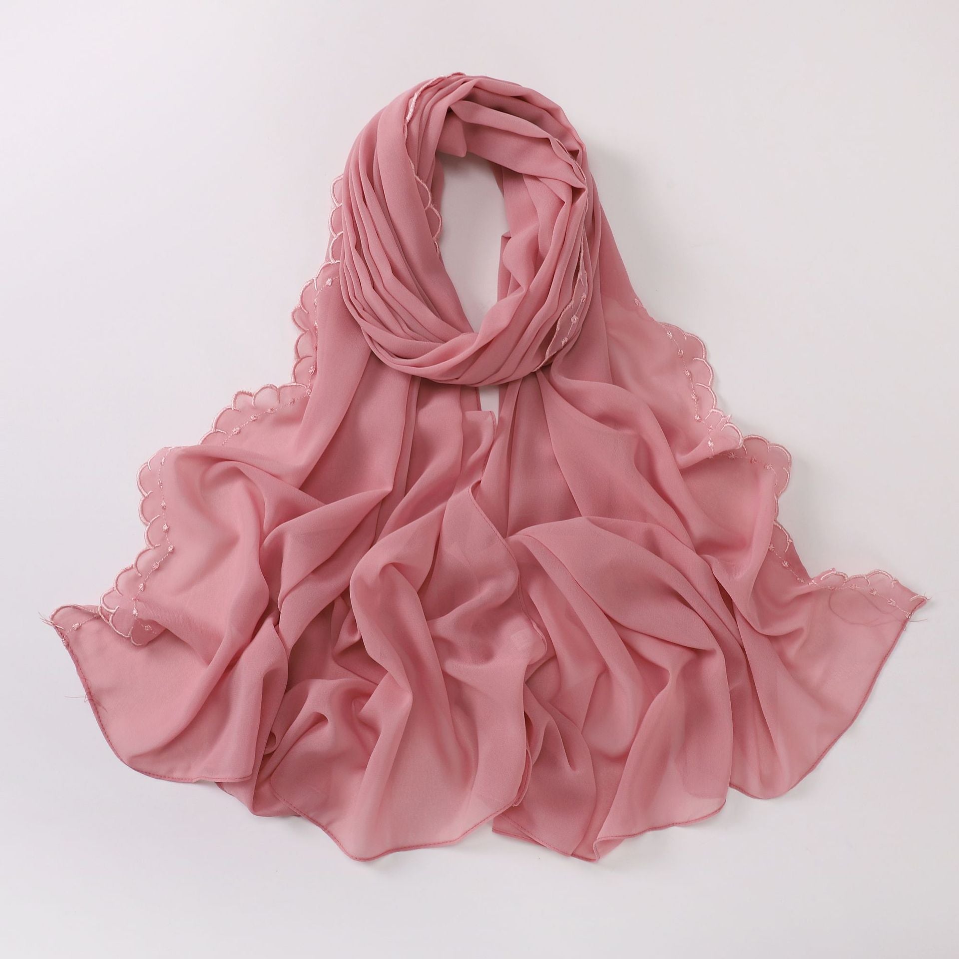 New embroidered pearl chiffon scarf Malaysian hijab  Middle East and Africa headscarf