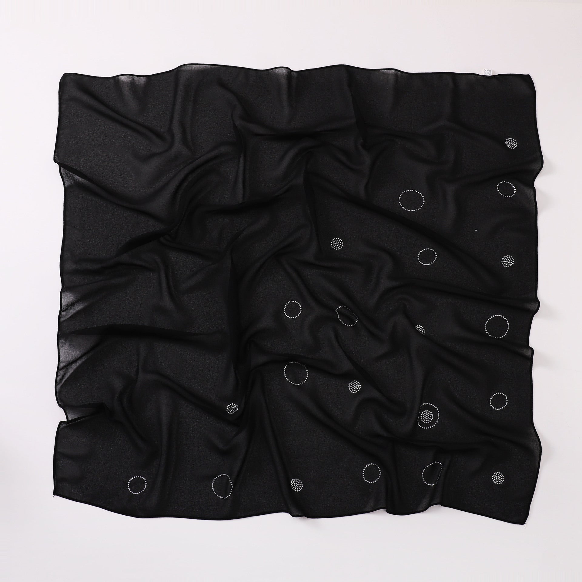 New Pearl Chiffon Circle Hot Diamond 90cm Square Scarf Malaysia Indonesia